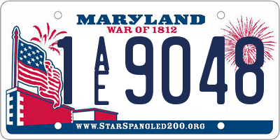 MD license plate 1AE9048