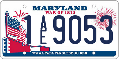 MD license plate 1AE9053