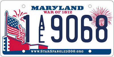 MD license plate 1AE9068