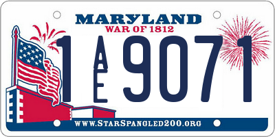 MD license plate 1AE9071