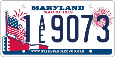 MD license plate 1AE9073