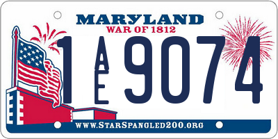 MD license plate 1AE9074