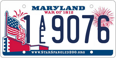 MD license plate 1AE9076