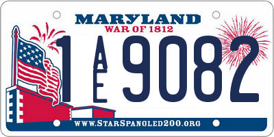 MD license plate 1AE9082