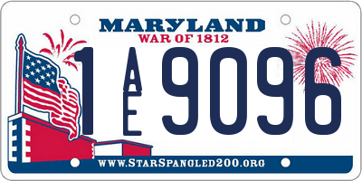 MD license plate 1AE9096
