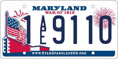 MD license plate 1AE9110