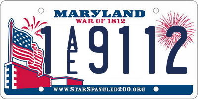 MD license plate 1AE9112