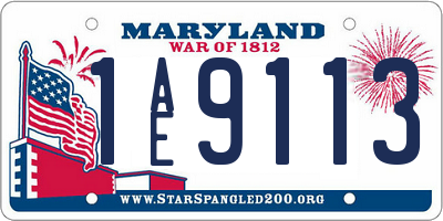 MD license plate 1AE9113