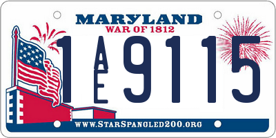 MD license plate 1AE9115