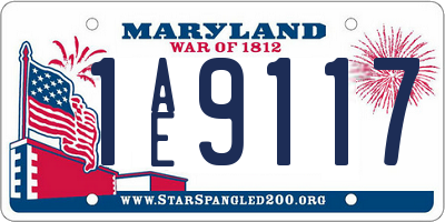 MD license plate 1AE9117