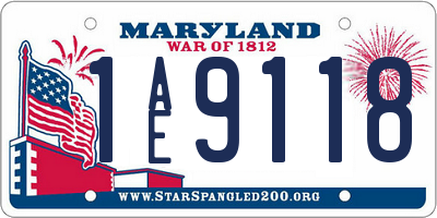 MD license plate 1AE9118