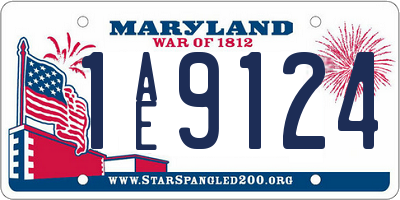 MD license plate 1AE9124