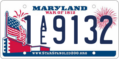 MD license plate 1AE9132