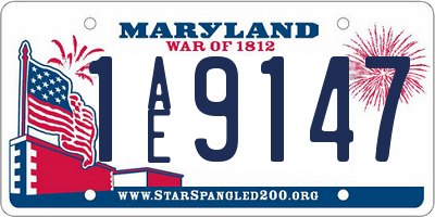 MD license plate 1AE9147