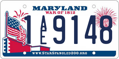 MD license plate 1AE9148