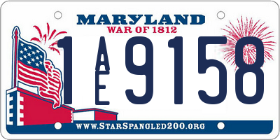 MD license plate 1AE9158