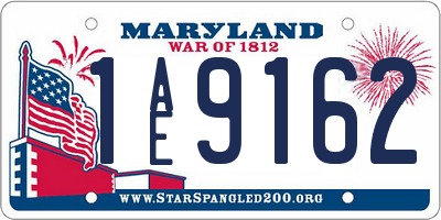 MD license plate 1AE9162