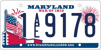 MD license plate 1AE9178