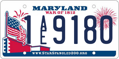 MD license plate 1AE9180