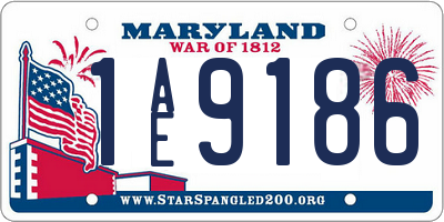 MD license plate 1AE9186