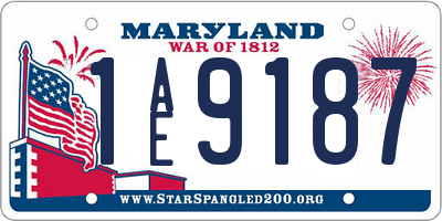 MD license plate 1AE9187