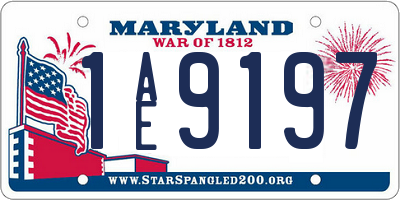 MD license plate 1AE9197
