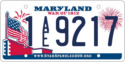 MD license plate 1AE9217