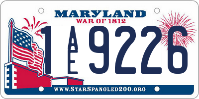 MD license plate 1AE9226