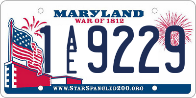 MD license plate 1AE9229