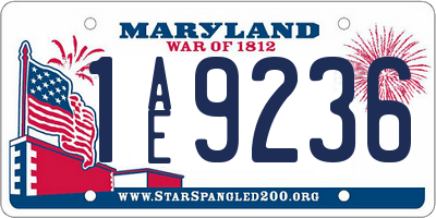 MD license plate 1AE9236