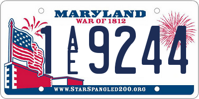 MD license plate 1AE9244