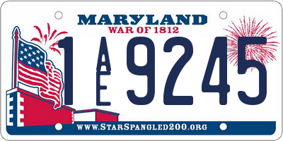 MD license plate 1AE9245