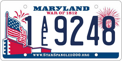 MD license plate 1AE9248