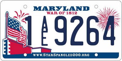 MD license plate 1AE9264