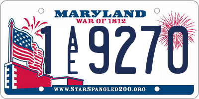 MD license plate 1AE9270