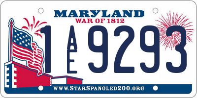 MD license plate 1AE9293