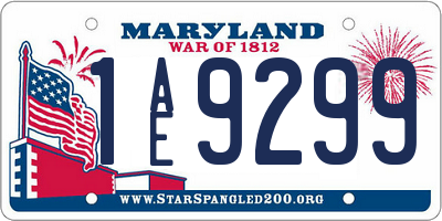 MD license plate 1AE9299