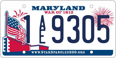 MD license plate 1AE9305