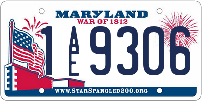 MD license plate 1AE9306