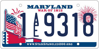 MD license plate 1AE9318