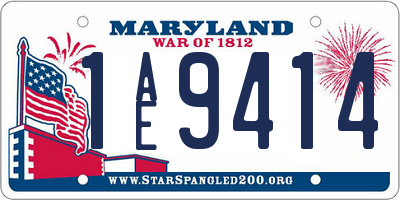 MD license plate 1AE9414