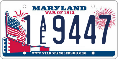 MD license plate 1AE9447