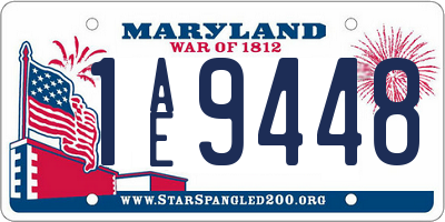 MD license plate 1AE9448