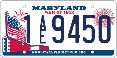 MD license plate 1AE9450