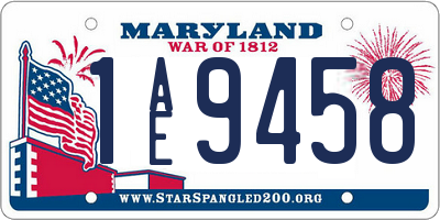 MD license plate 1AE9458