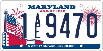 MD license plate 1AE9470