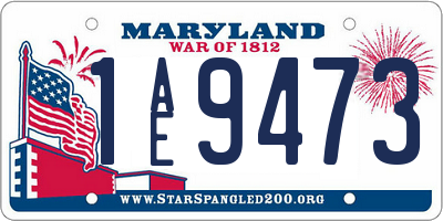 MD license plate 1AE9473