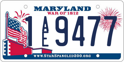MD license plate 1AE9477