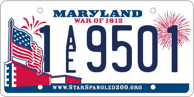MD license plate 1AE9501