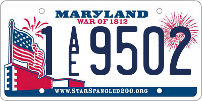 MD license plate 1AE9502